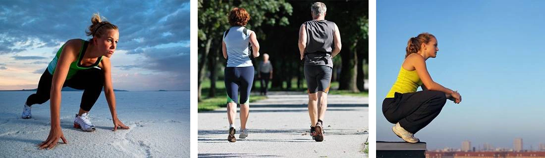Collage Of Active People Running And Exercising